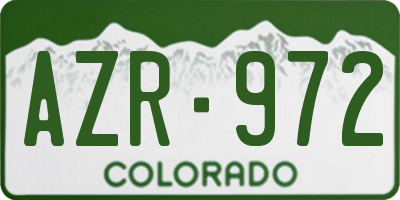 CO license plate AZR972