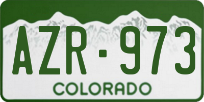CO license plate AZR973