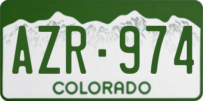 CO license plate AZR974