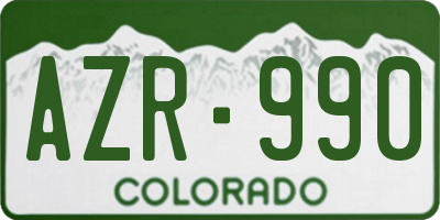 CO license plate AZR990