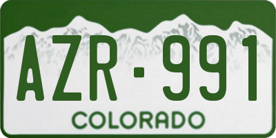 CO license plate AZR991