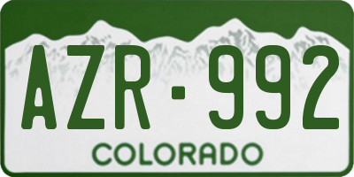 CO license plate AZR992