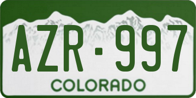 CO license plate AZR997