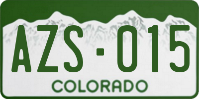 CO license plate AZS015