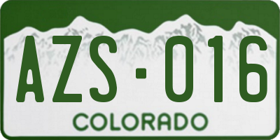 CO license plate AZS016