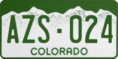 CO license plate AZS024