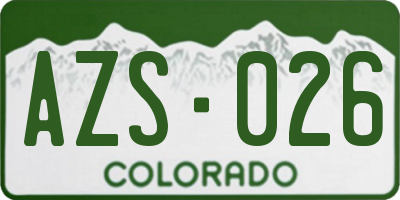 CO license plate AZS026