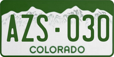 CO license plate AZS030