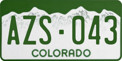 CO license plate AZS043