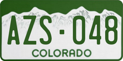 CO license plate AZS048