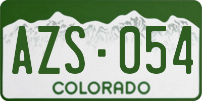 CO license plate AZS054