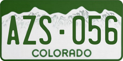 CO license plate AZS056