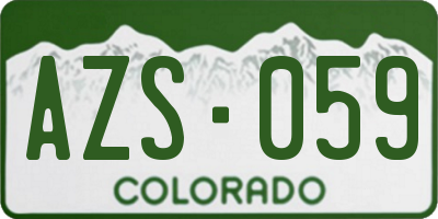 CO license plate AZS059