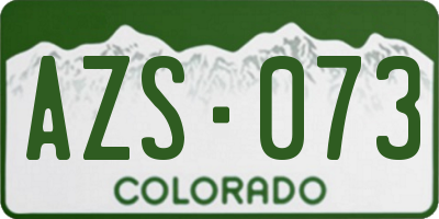CO license plate AZS073