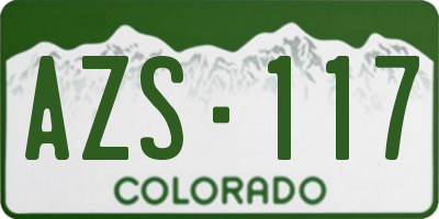 CO license plate AZS117