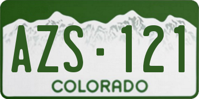 CO license plate AZS121