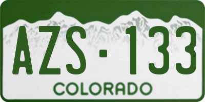 CO license plate AZS133