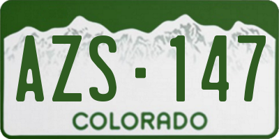 CO license plate AZS147