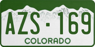 CO license plate AZS169