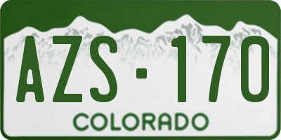 CO license plate AZS170