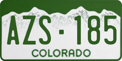 CO license plate AZS185