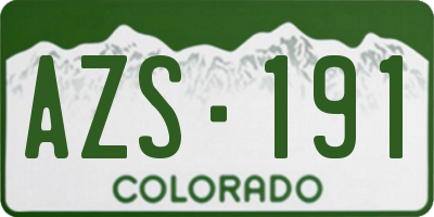 CO license plate AZS191