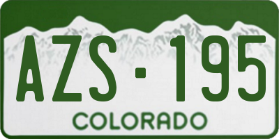 CO license plate AZS195