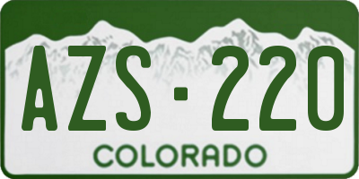 CO license plate AZS220