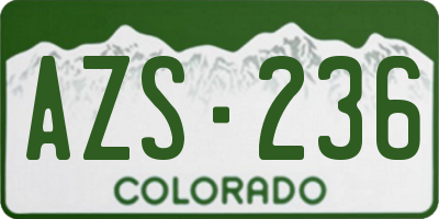 CO license plate AZS236