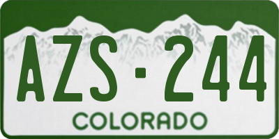 CO license plate AZS244