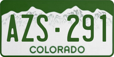 CO license plate AZS291