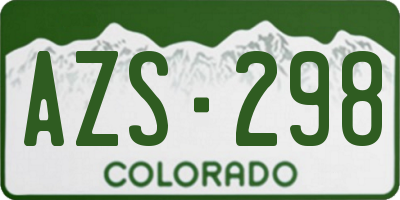 CO license plate AZS298