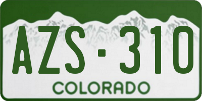 CO license plate AZS310