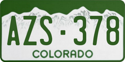 CO license plate AZS378