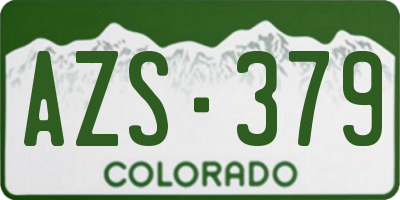 CO license plate AZS379