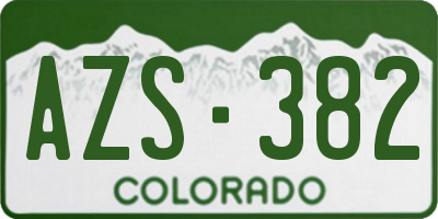 CO license plate AZS382