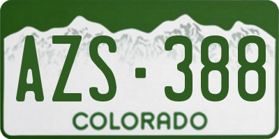 CO license plate AZS388