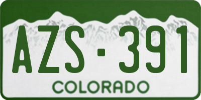 CO license plate AZS391