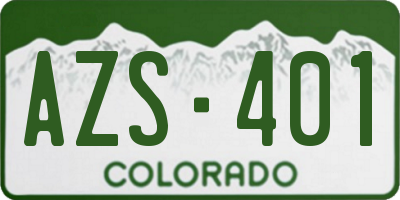 CO license plate AZS401