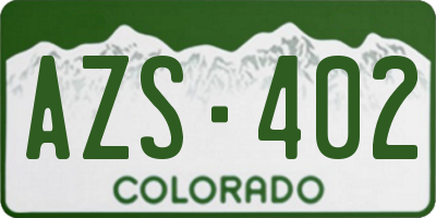 CO license plate AZS402