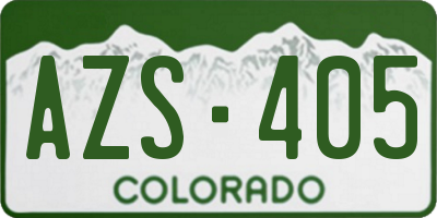CO license plate AZS405