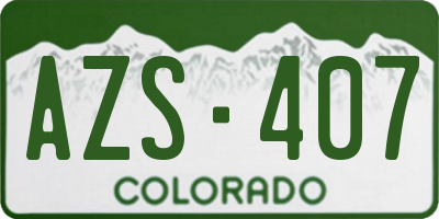 CO license plate AZS407