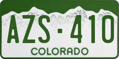 CO license plate AZS410