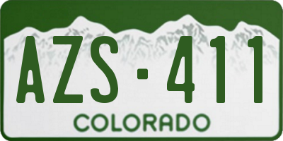 CO license plate AZS411
