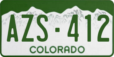 CO license plate AZS412