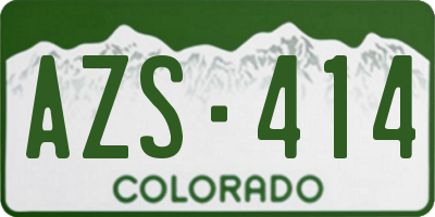 CO license plate AZS414