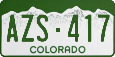 CO license plate AZS417