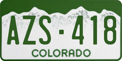 CO license plate AZS418