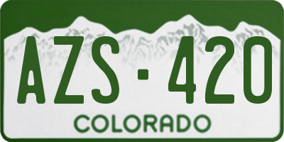 CO license plate AZS420