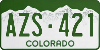 CO license plate AZS421